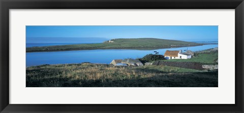 Framed High angle view of cottages at the coast, Allihies, County Cork, Munster Province, Republic of Ireland Print