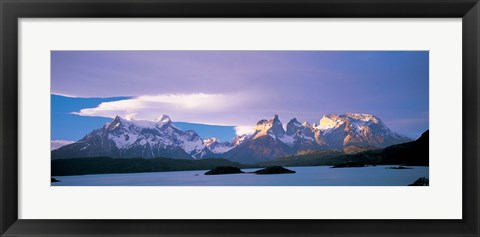 Framed Clouds over snow covered mountains, Towers Of Paine, Torres Del Paine National Park, Patagonia, Chile Print