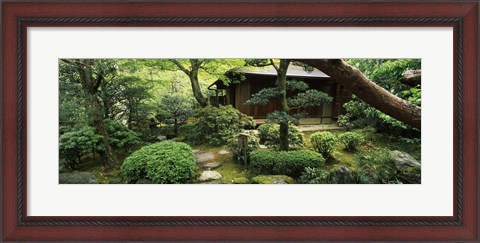 Framed Temple in a garden, Yuzen-En Garden, Chion-In, Higashiyama Ward, Kyoto, Kyoto Prefecture, Kinki Region, Honshu, Japan Print