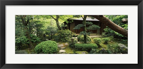 Framed Temple in a garden, Yuzen-En Garden, Chion-In, Higashiyama Ward, Kyoto, Kyoto Prefecture, Kinki Region, Honshu, Japan Print