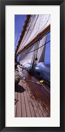 Framed Sailboat in the sea, Antigua (vertical) Print