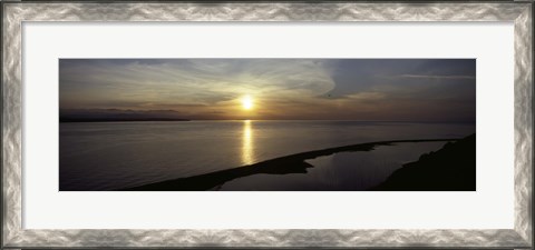 Framed Sunset over the sea, Ebey&#39;s Landing National Historical Reserve, Whidbey Island, Island County, Washington State, USA Print