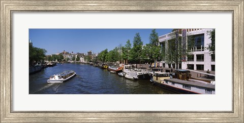 Framed Opera house at the waterfront, Amstel River, Stopera, Amsterdam, Netherlands Print