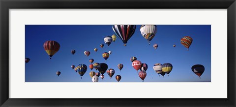 Framed Hot air balloons floating in sky, Albuquerque International Balloon Fiesta, Albuquerque, Bernalillo County, New Mexico, USA Print