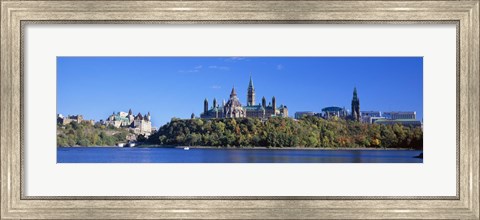 Framed Government building on a hill, Parliament Building, Parliament Hill, Ottawa, Ontario, Canada Print