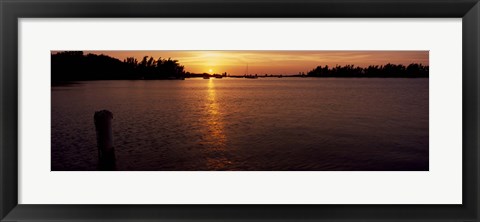 Framed Sunrise over the sea, Bermuda Print