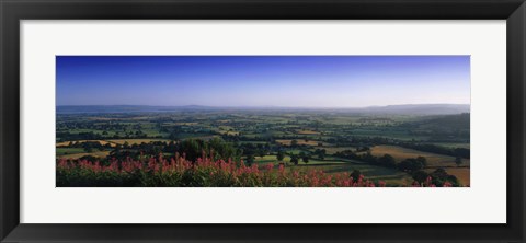 Framed Trees on a landscape, Uley, Cotswold Hills, Gloucestershire, England Print