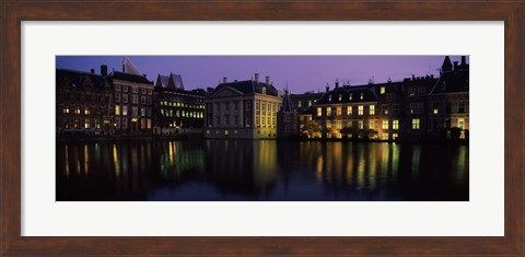 Framed Buildings at the waterfront, Binnenhof, The Hague, South Holland, Netherlands Print