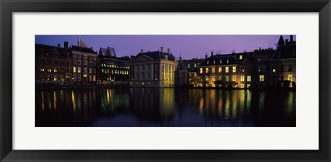 Framed Buildings at the waterfront, Binnenhof, The Hague, South Holland, Netherlands Print