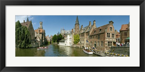 Framed Buildings at the waterfront, Rozenhoedkaai, Bruges, West Flanders, Belgium Print