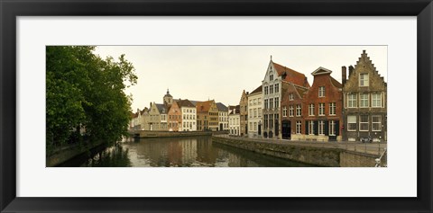 Framed Buildings along a canal, Bruges, West Flanders, Belgium Print