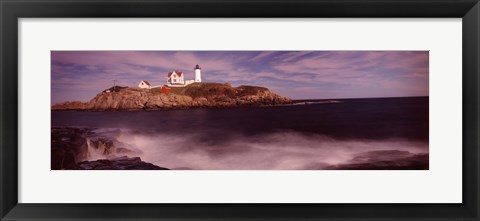 Framed Lighthouse on the coast, Nubble Lighthouse, York, York County, Maine Print