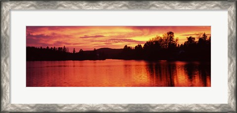 Framed Lake at sunset, Vermont, USA Print