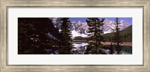 Framed Lake andf mountains, Alberta, Canada Print