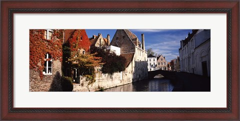 Framed Houses along a channel, Bruges, West Flanders, Flemish Region, Belgium Print