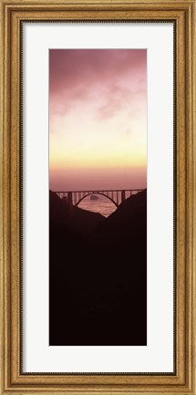 Framed Silhouette of Bixby Bridge, Big Sur, California (vertical) Print