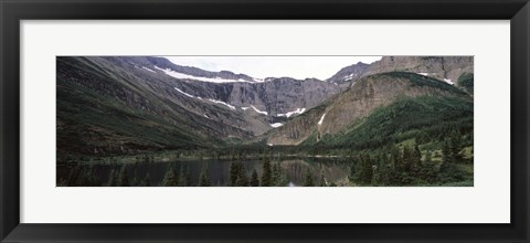 Framed Lake surrounded with mountains, Mountain Lake, US Glacier National Park, Montana, USA Print
