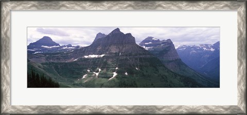 Framed Mountain range, US Glacier National Park, Montana, USA Print