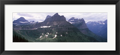 Framed Mountain range, US Glacier National Park, Montana, USA Print