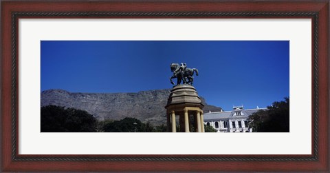 Framed War memorial with Table Mountain in the background, Delville Wood Memorial, Cape Town, Western Cape Province, South Africa Print