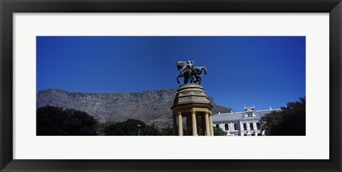 Framed War memorial with Table Mountain in the background, Delville Wood Memorial, Cape Town, Western Cape Province, South Africa Print