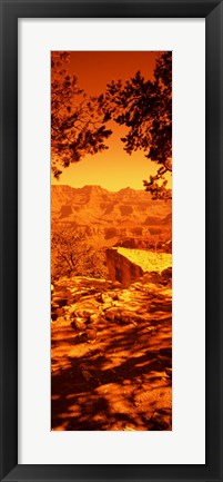 Framed Mountain range, Mather Point, Grand Canyon National Park, Arizona Print