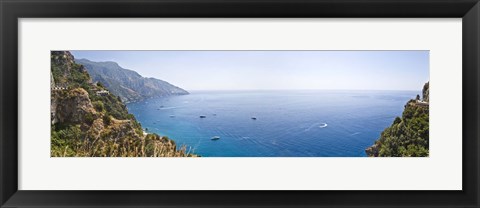 Framed Town at the coast, Positano, Amalfi Coast, Salerno, Campania, Italy Print
