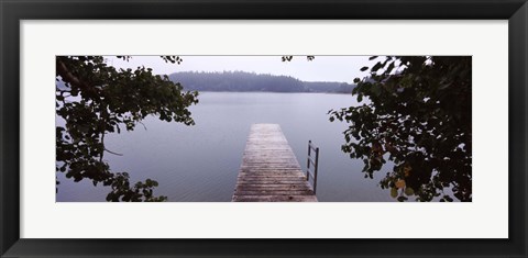 Framed Pier over a lake, Forggensee Lake, Oberallgau, Allgau, Bavaria, Germany Print