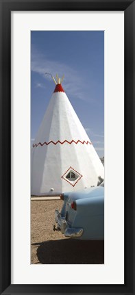 Framed Car with a teepee in the background, Wigwam Motel, Route 66, Holbrook, Navajo County, Arizona, USA Print