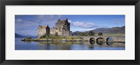 Framed Castle on an island, Eilean Donan, Loch Duich, Dornie, Highlands Region, Scotland Print