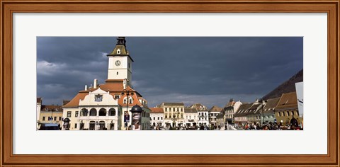 Framed Town Center, Brasov, Transylvania, Romania Print