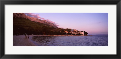 Framed Tourists on the beach, Makarska, Dalmatia, Croatia Print