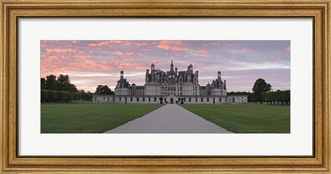 Framed Facade of a castle, Chateau Royal De Chambord, Loire-Et-Cher, Loire Valley, Loire River, Region Centre, France Print