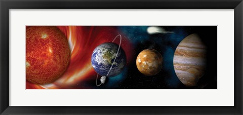 Framed Sun and planets Print
