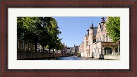 Framed Canal in Bruges, West Flanders, Belgium Print