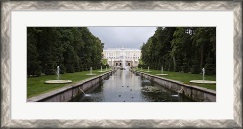 Framed Canal at Grand Cascade at Peterhof Grand Palace, St. Petersburg, Russia Print
