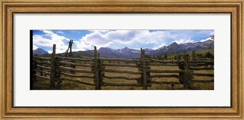 Framed Fence in a field, State Highway 62, Ridgway, Colorado Print