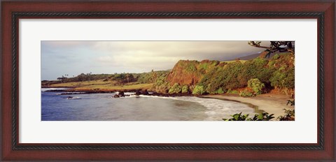 Framed Coastline, Hamoa Beach, Hana, Maui, Hawaii, USA Print