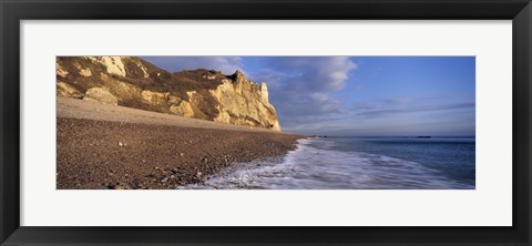 Framed Surf on the beach, Hooken Beach, Branscombe, Devon, England Print