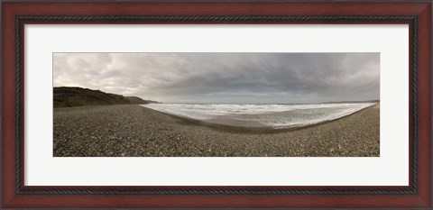 Framed Waves on the beach, Newgale Beach, St. Brides Bay, Pembrokeshire, Wales Print