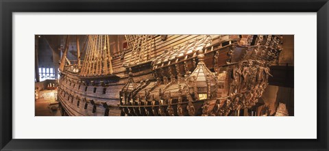 Framed Wooden ship Vasa in a museum, Vasa Museum, Stockholm, Sweden Print