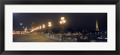 Framed Pont Alexandre III with the Eiffel Tower and Hotel Des Invalides in the background, Paris, Ile-de-France, France Print