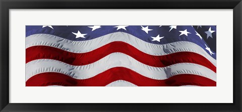 Framed Close-up of an American flag Print