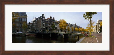 Framed Bridge Over a Canal, Amsterdam, Netherlands Print