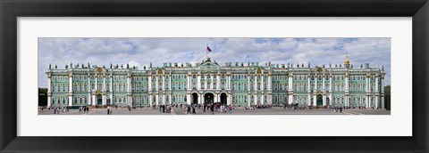 Framed Tourists in front of Winter Palace at State Hermitage Museum, Palace Square, St. Petersburg, Russia Print