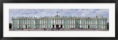Framed Tourists in front of Winter Palace at State Hermitage Museum, Palace Square, St. Petersburg, Russia Print