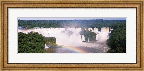 Framed Aerial view of the Iguacu Falls, Brazil Print
