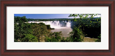 Framed Floodwaters cascading into the river at Iguacu Falls, Brazil Print