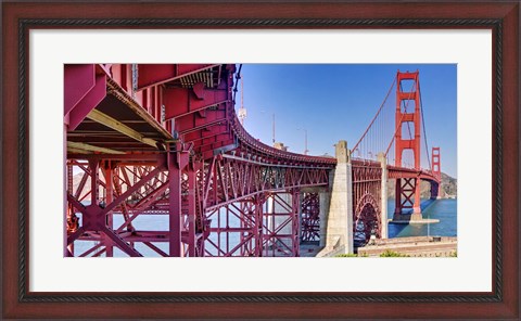 Framed High dynamic range panorama showing structural supports for the bridge, Golden Gate Bridge, San Francisco, California, USA Print