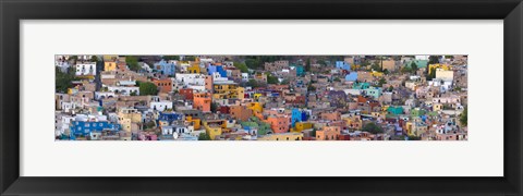 Framed High angle view of buildings in a city, Guanajuato, Mexico Print